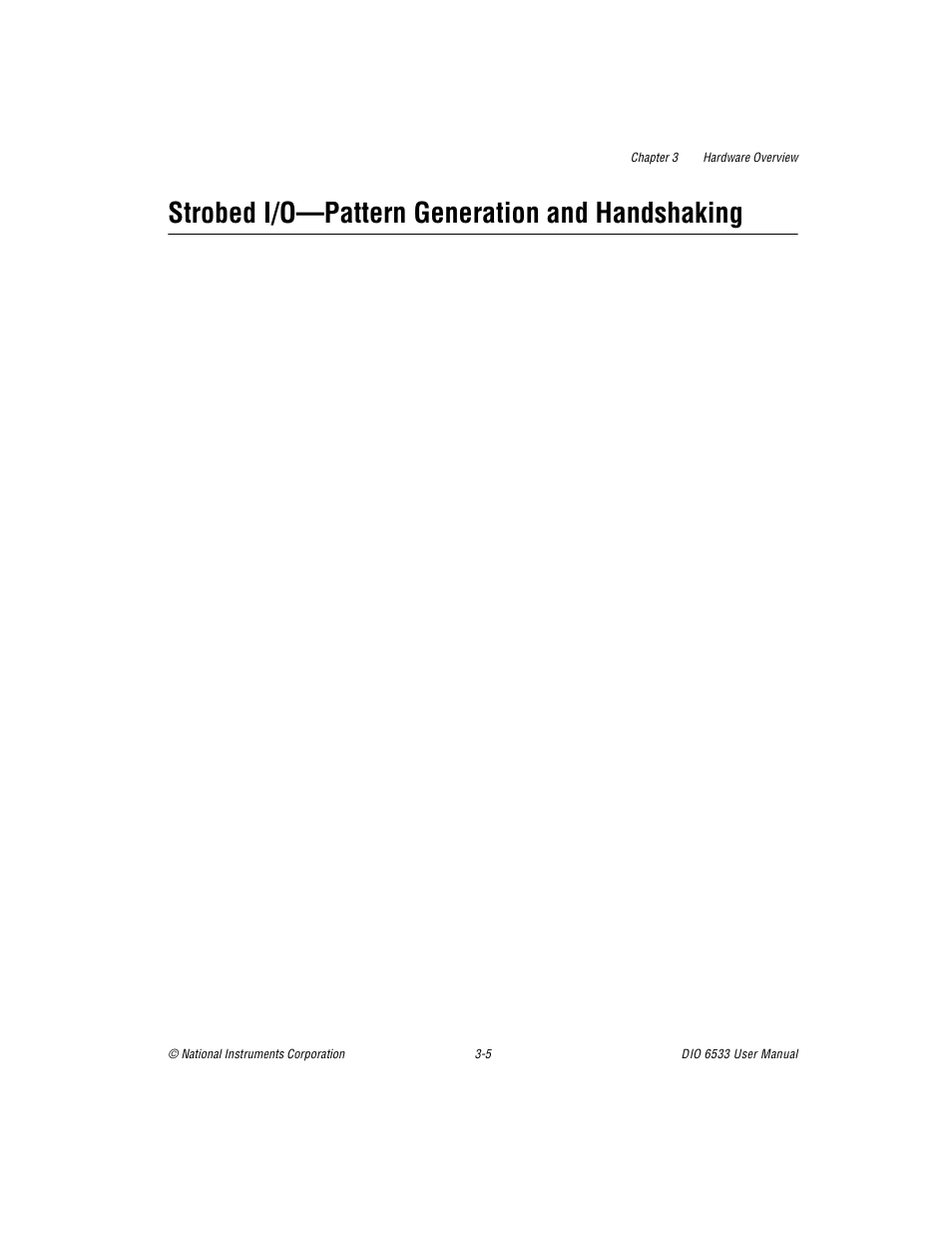 Strobed i/o—pattern generation and handshaking, Strobed i/o—pattern generation and handshaking -5 | National Instruments DIO 6533 User Manual | Page 34 / 125