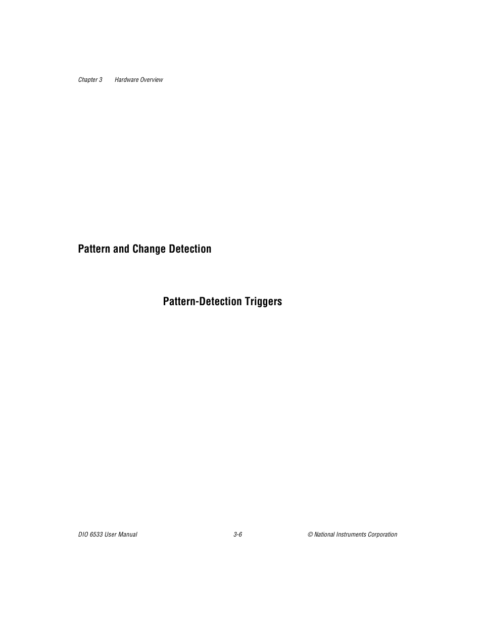 Pattern and change detection, Pattern-detection triggers, Pattern and change detection -6 | Pattern-detection triggers -6 | National Instruments DIO 6533 User Manual | Page 35 / 125
