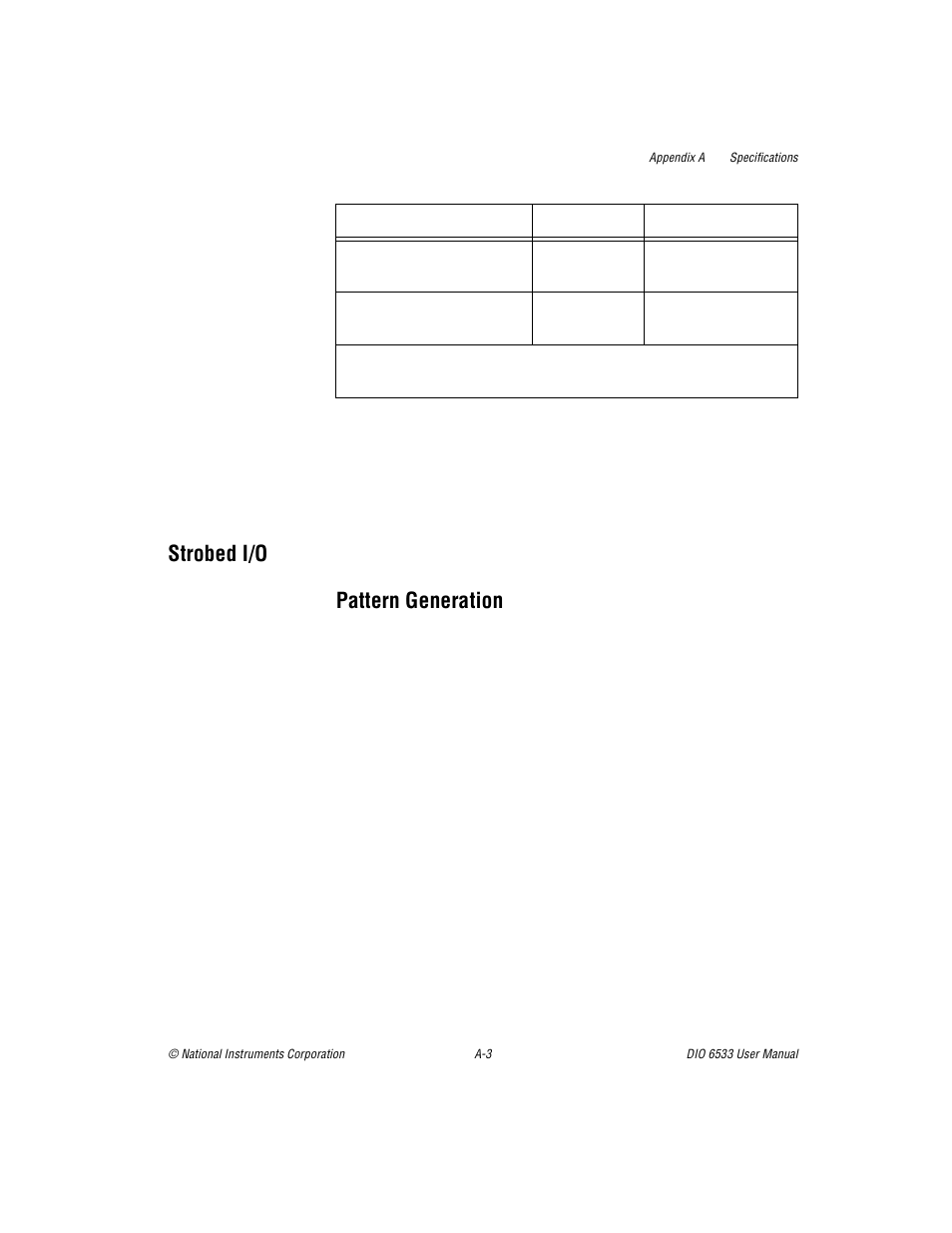 Strobed i/o, Pattern generation, Strobed i/o pattern generation | National Instruments DIO 6533 User Manual | Page 95 / 125