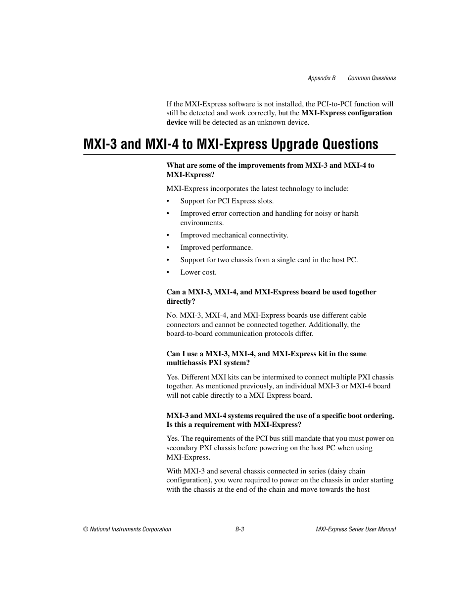 Mxi-3 and mxi-4 to mxi-express upgrade questions | National Instruments Multisystem eXtension Interface NI PXI-8360 User Manual | Page 28 / 37