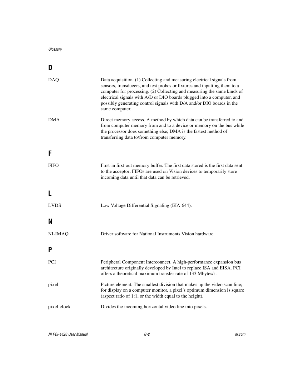 National Instruments Interface Device NI PCI-1426 User Manual | Page 30 / 35