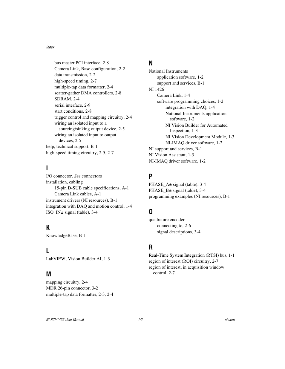 National Instruments Interface Device NI PCI-1426 User Manual | Page 34 / 35