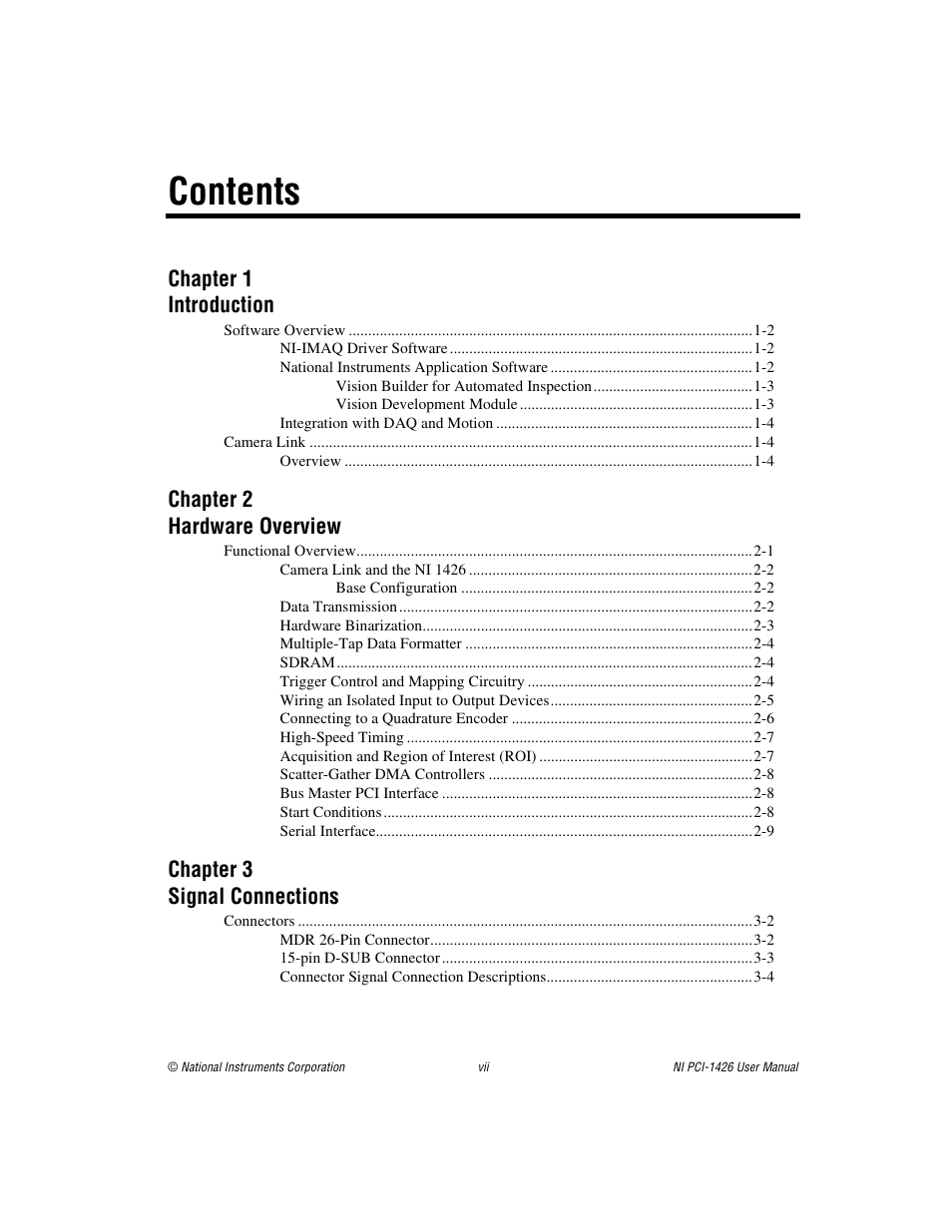 National Instruments Interface Device NI PCI-1426 User Manual | Page 6 / 35