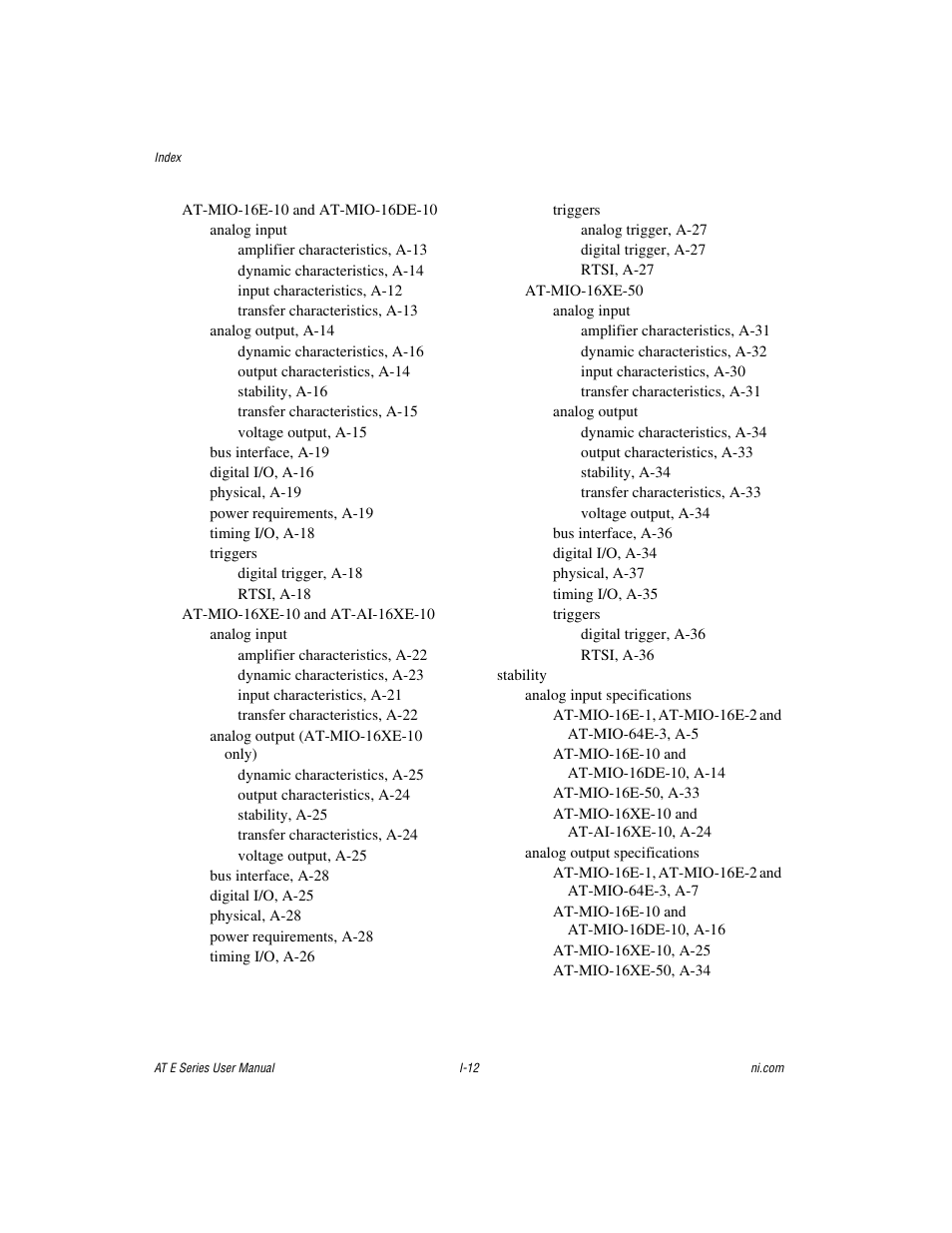 National Instruments AT E Series User Manual | Page 182 / 184