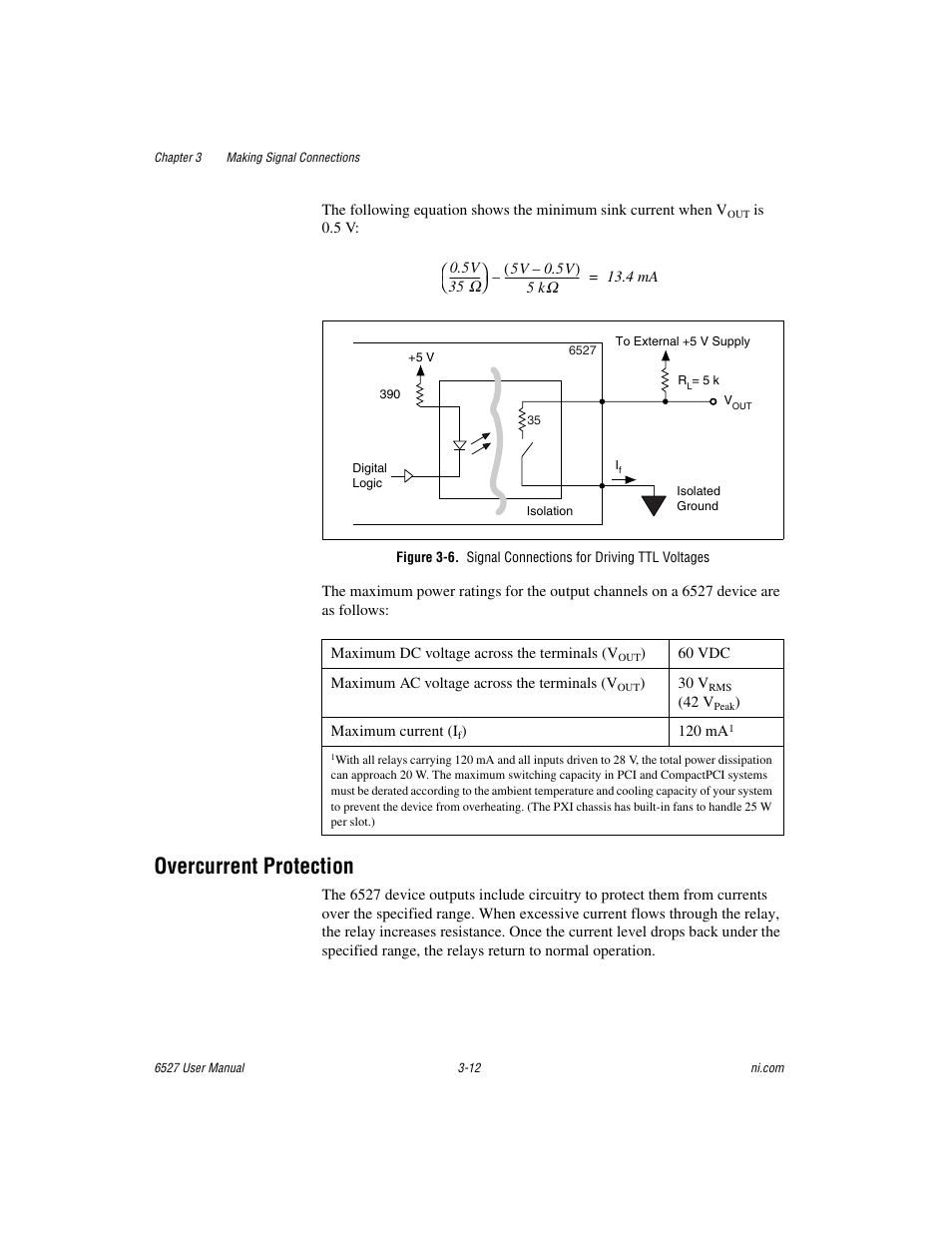 Overcurrent protection, Overcurrent protection -12 | National Instruments 6527 User Manual | Page 28 / 47