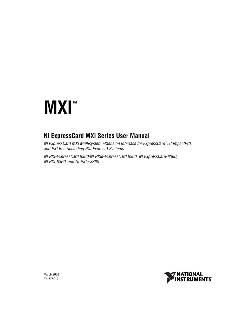National Instruments NI PXIe-8360 User Manual | 40 pages
