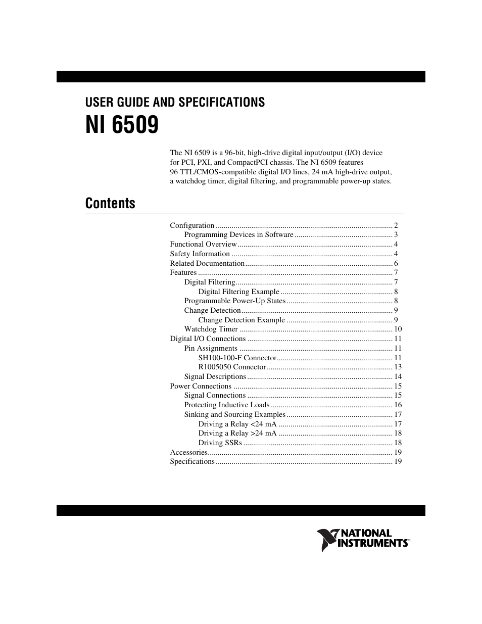 National Instruments NI 6509 User Manual | 23 pages