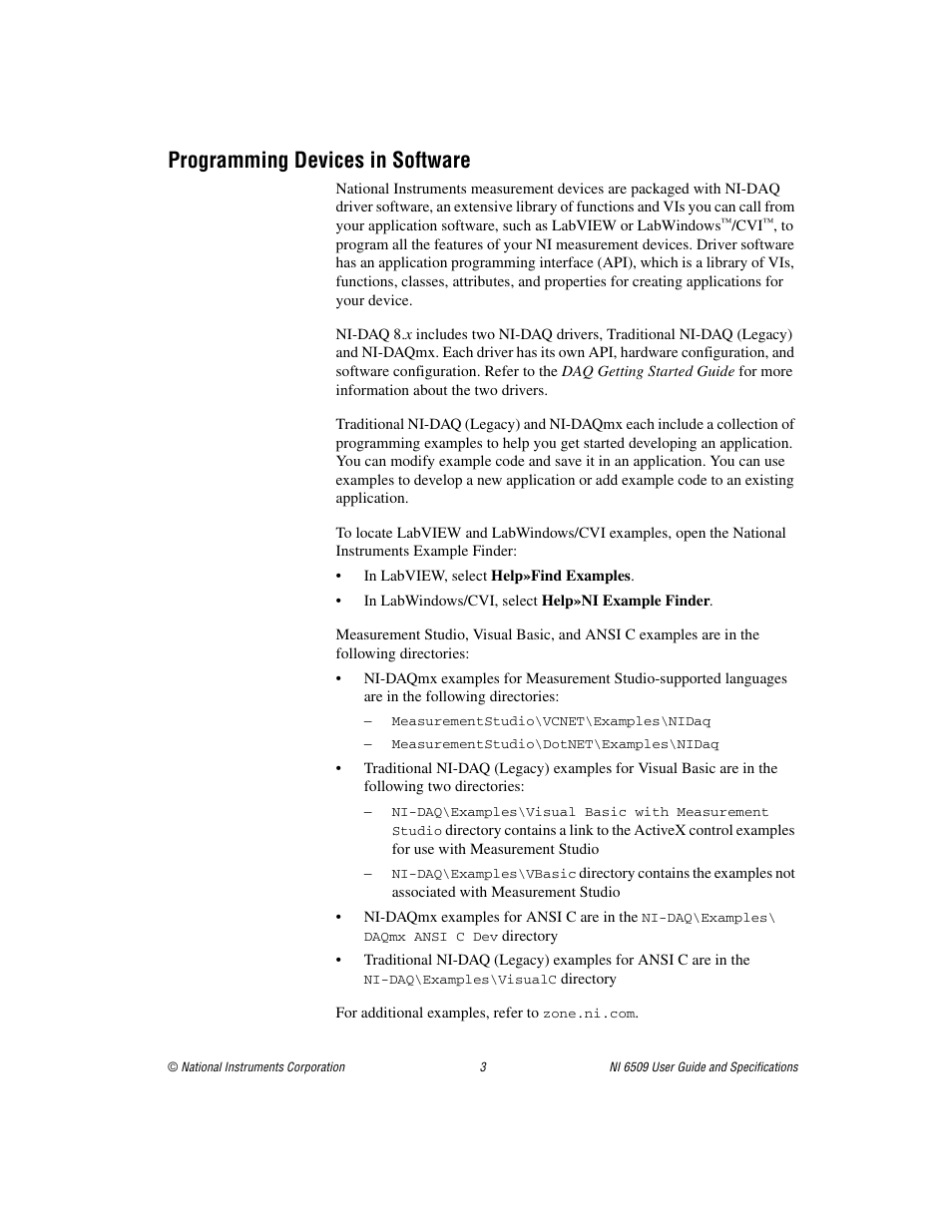 Programming devices in software | National Instruments NI 6509 User Manual | Page 3 / 23
