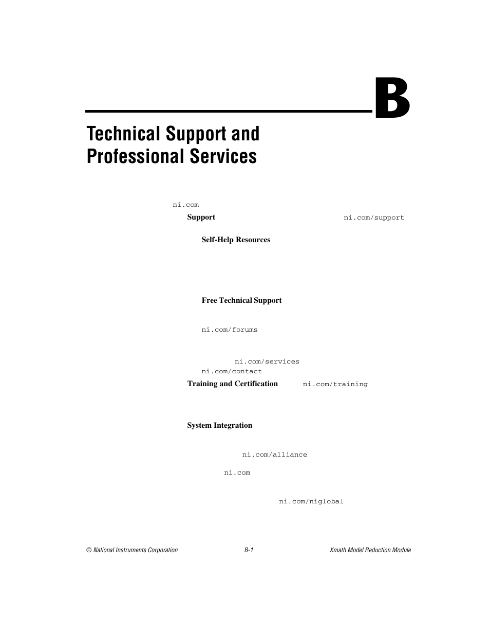 Technical support and professional services | National Instruments NI MATRIXx Xmath User Manual | Page 124 / 127