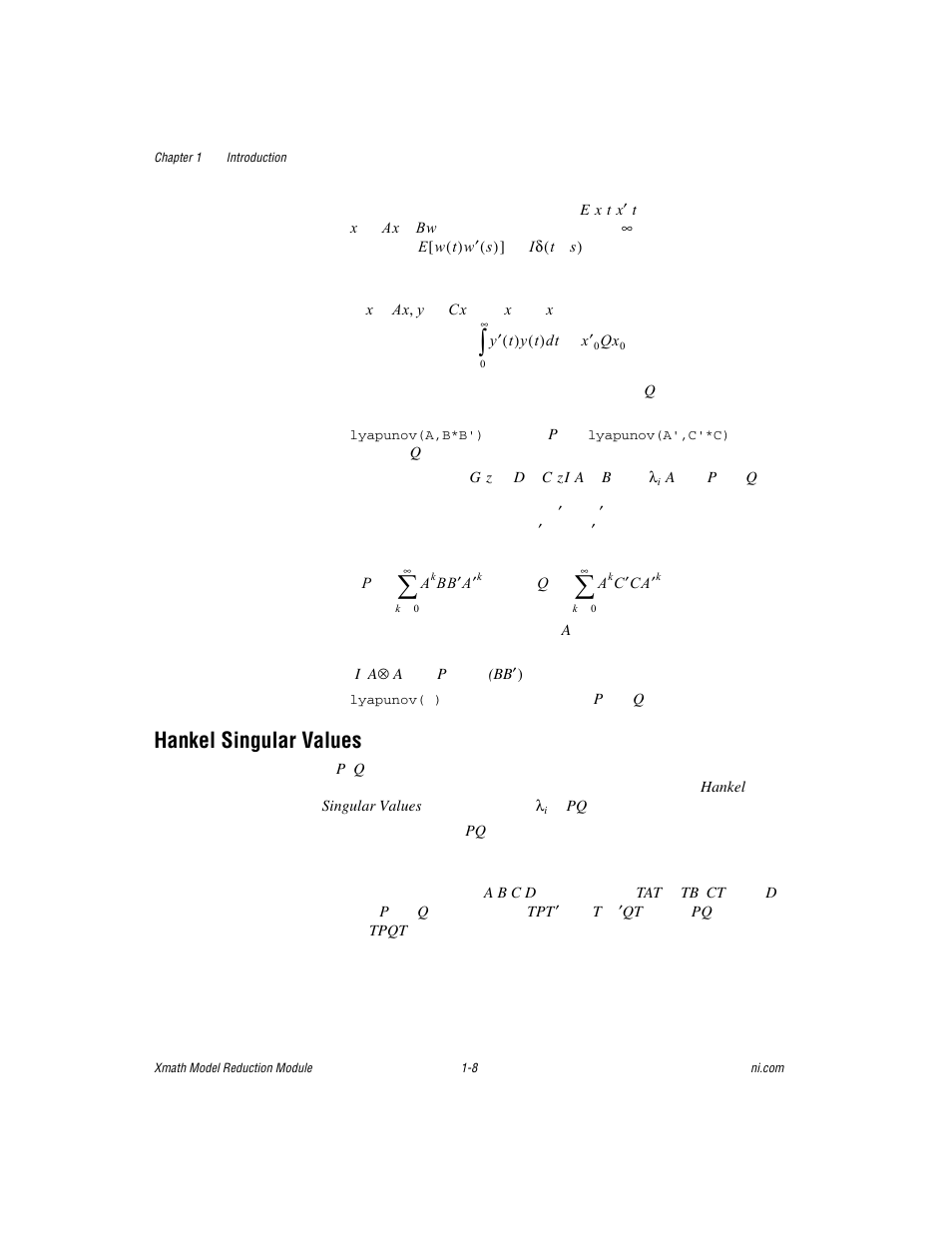 Hankel singular values, Hankel singular values -8 | National Instruments NI MATRIXx Xmath User Manual | Page 15 / 127
