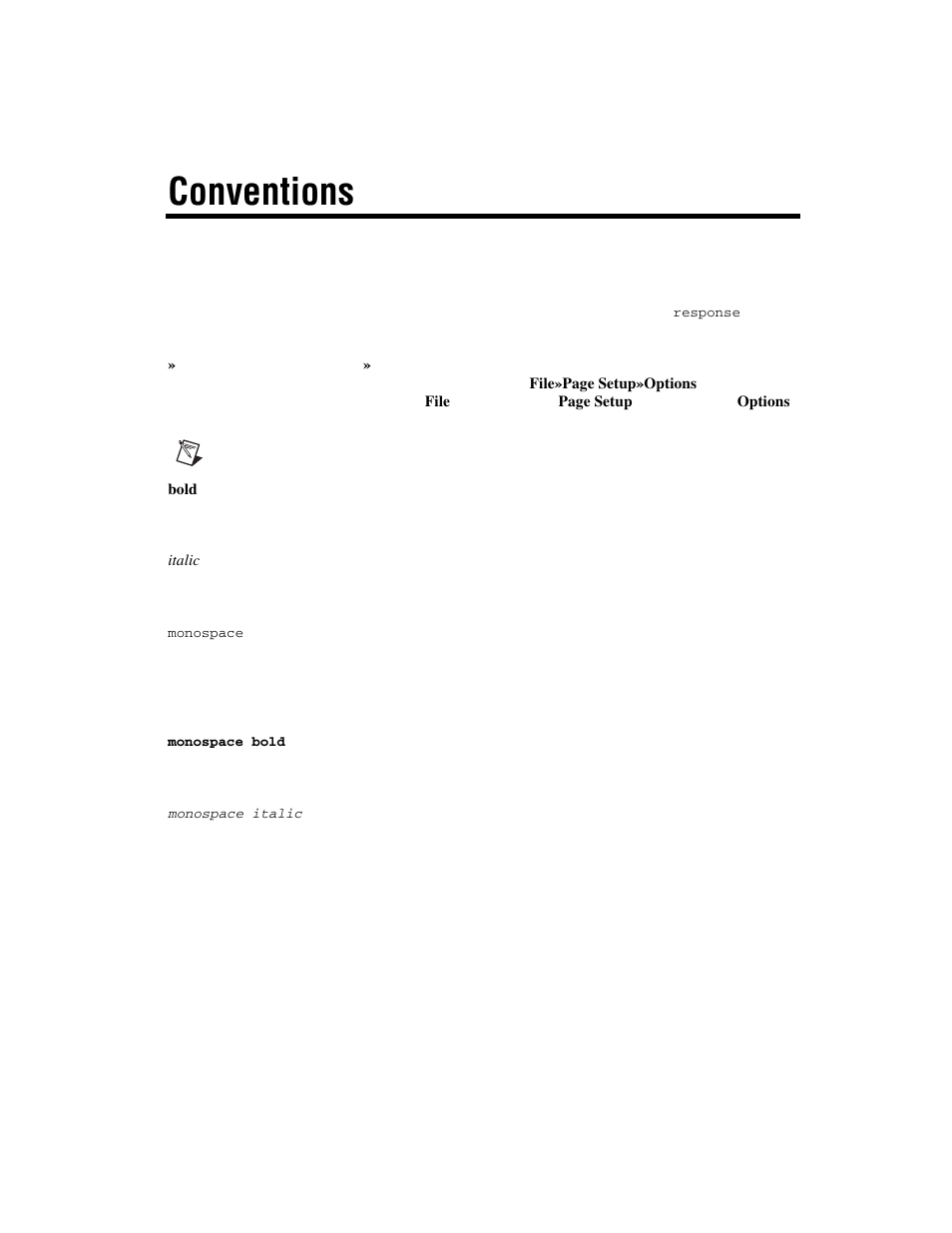 Conventions | National Instruments NI MATRIXx Xmath User Manual | Page 4 / 127