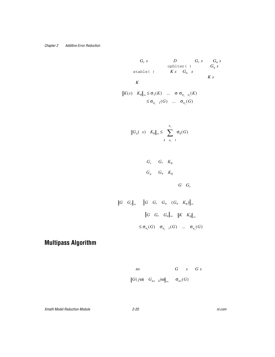 Multipass algorithm, Multipass algorithm -20 | National Instruments NI MATRIXx Xmath User Manual | Page 43 / 127