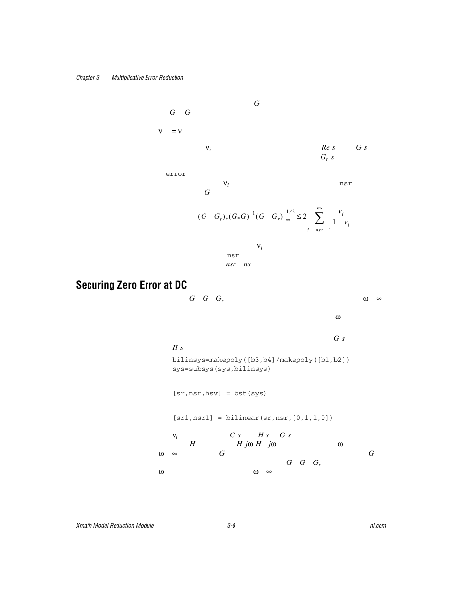 Securing zero error at dc, Securing zero error at dc -8 | National Instruments NI MATRIXx Xmath User Manual | Page 54 / 127