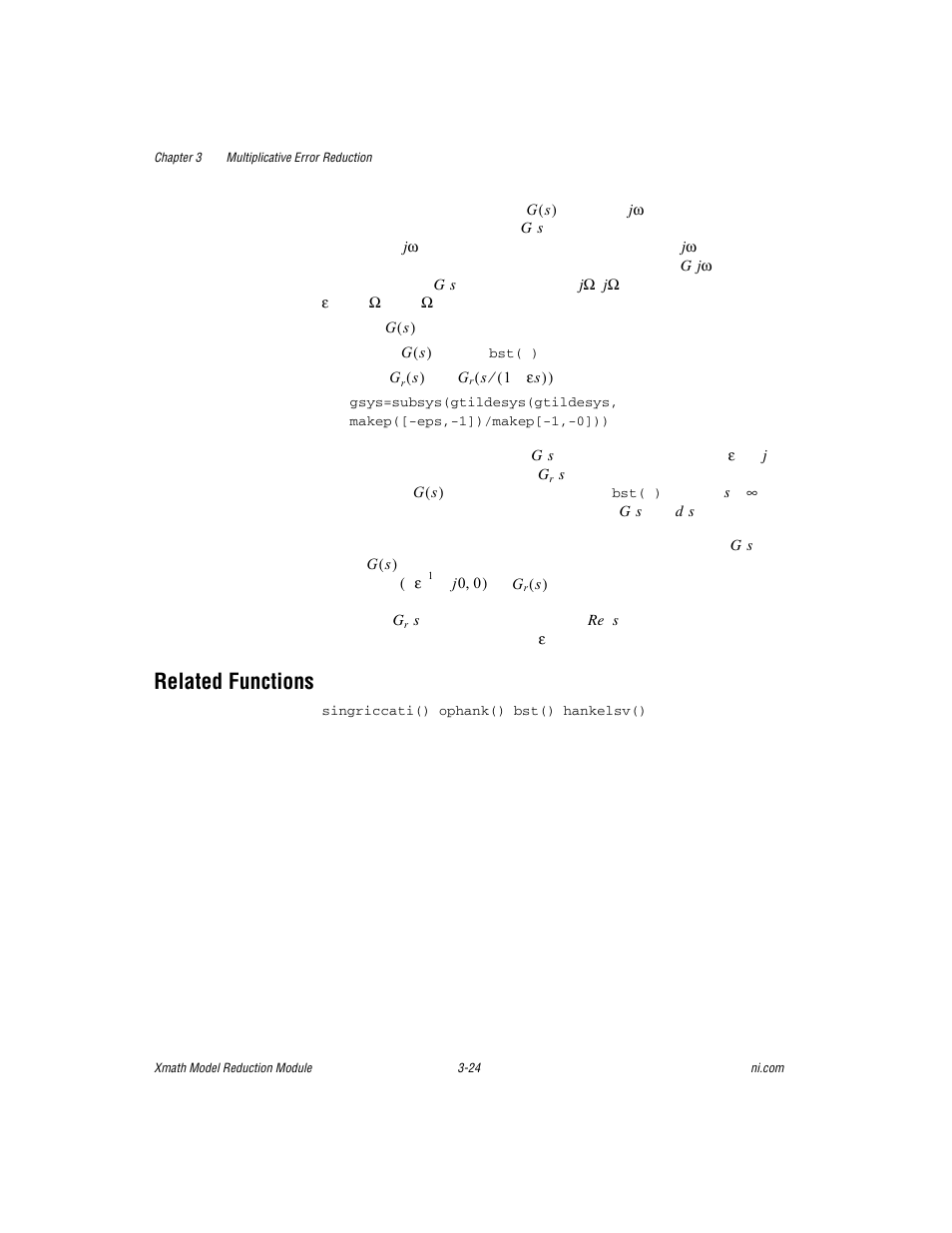 Related functions, Related functions -24 | National Instruments NI MATRIXx Xmath User Manual | Page 70 / 127