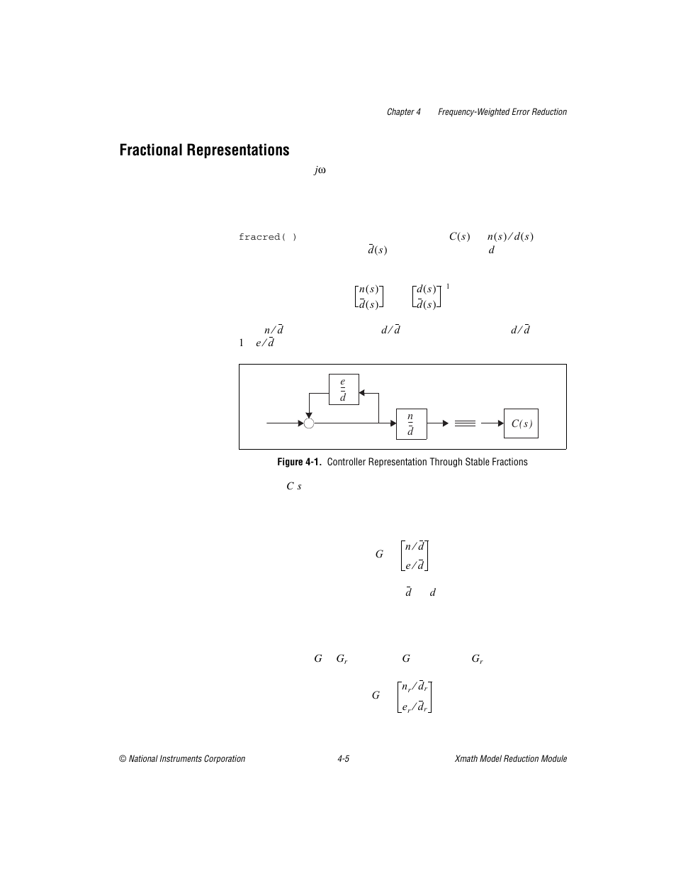 Fractional representations, Fractional representations -5 | National Instruments NI MATRIXx Xmath User Manual | Page 75 / 127