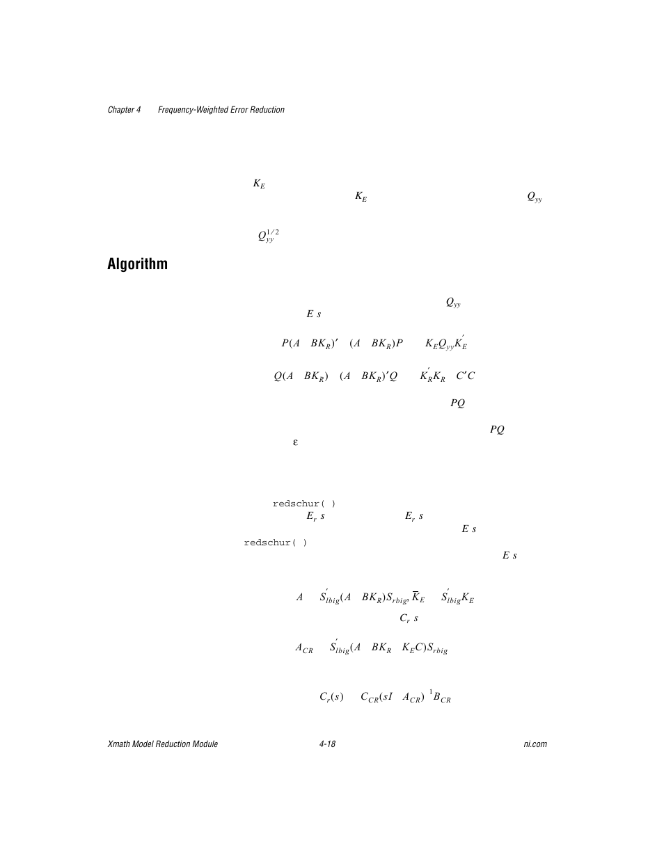 Algorithm, Algorithm -18 | National Instruments NI MATRIXx Xmath User Manual | Page 88 / 127