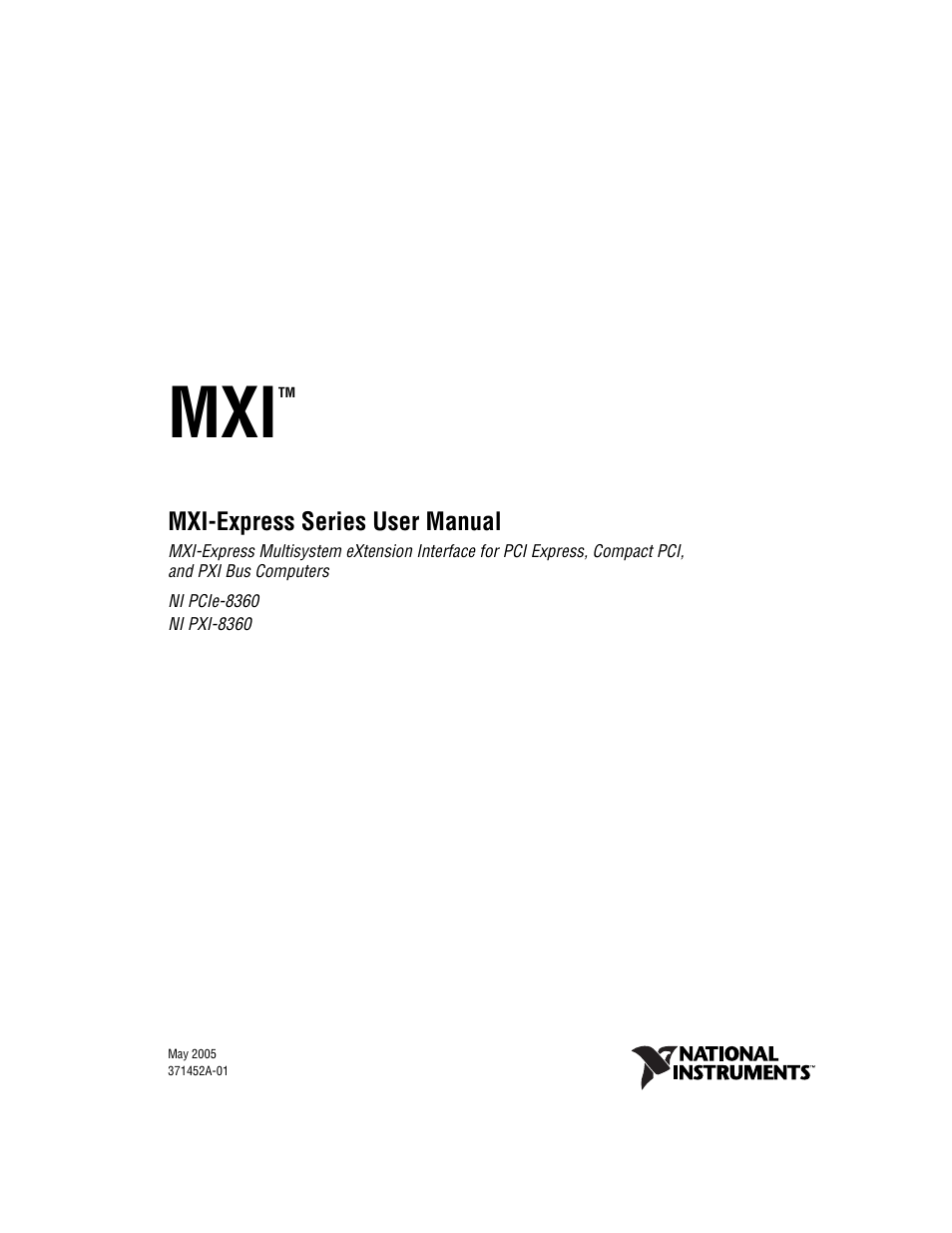 National Instruments NI PCIe-8360 User Manual | 36 pages