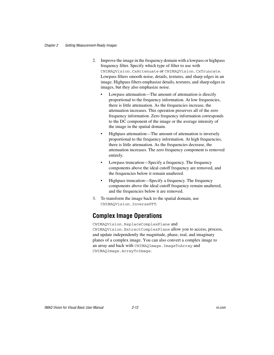 Complex image operations, Complex image operations -12 | National Instruments IMAQTM User Manual | Page 29 / 121