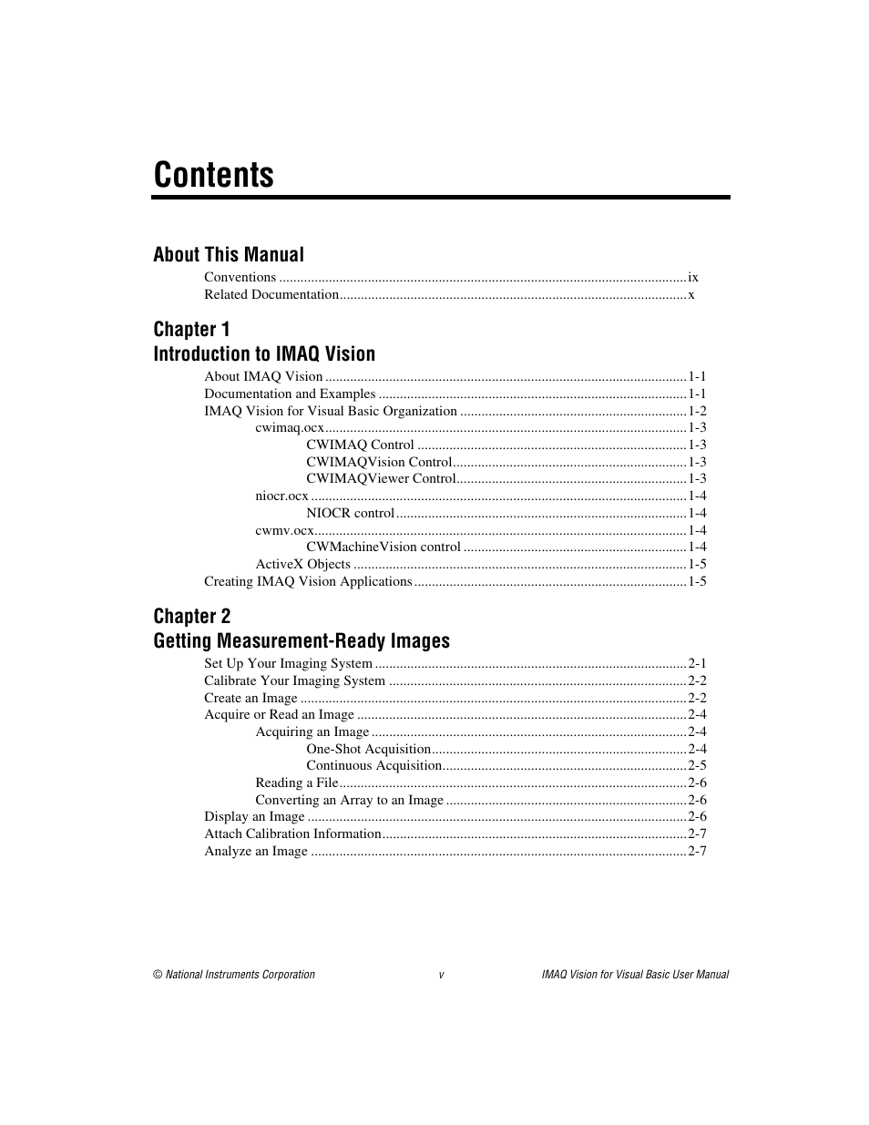 National Instruments IMAQTM User Manual | Page 4 / 121