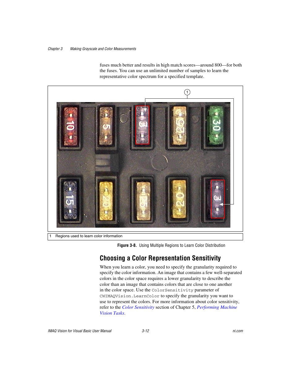 Choosing a color representation sensitivity, Choosing a color representation sensitivity -12 | National Instruments IMAQTM User Manual | Page 41 / 121
