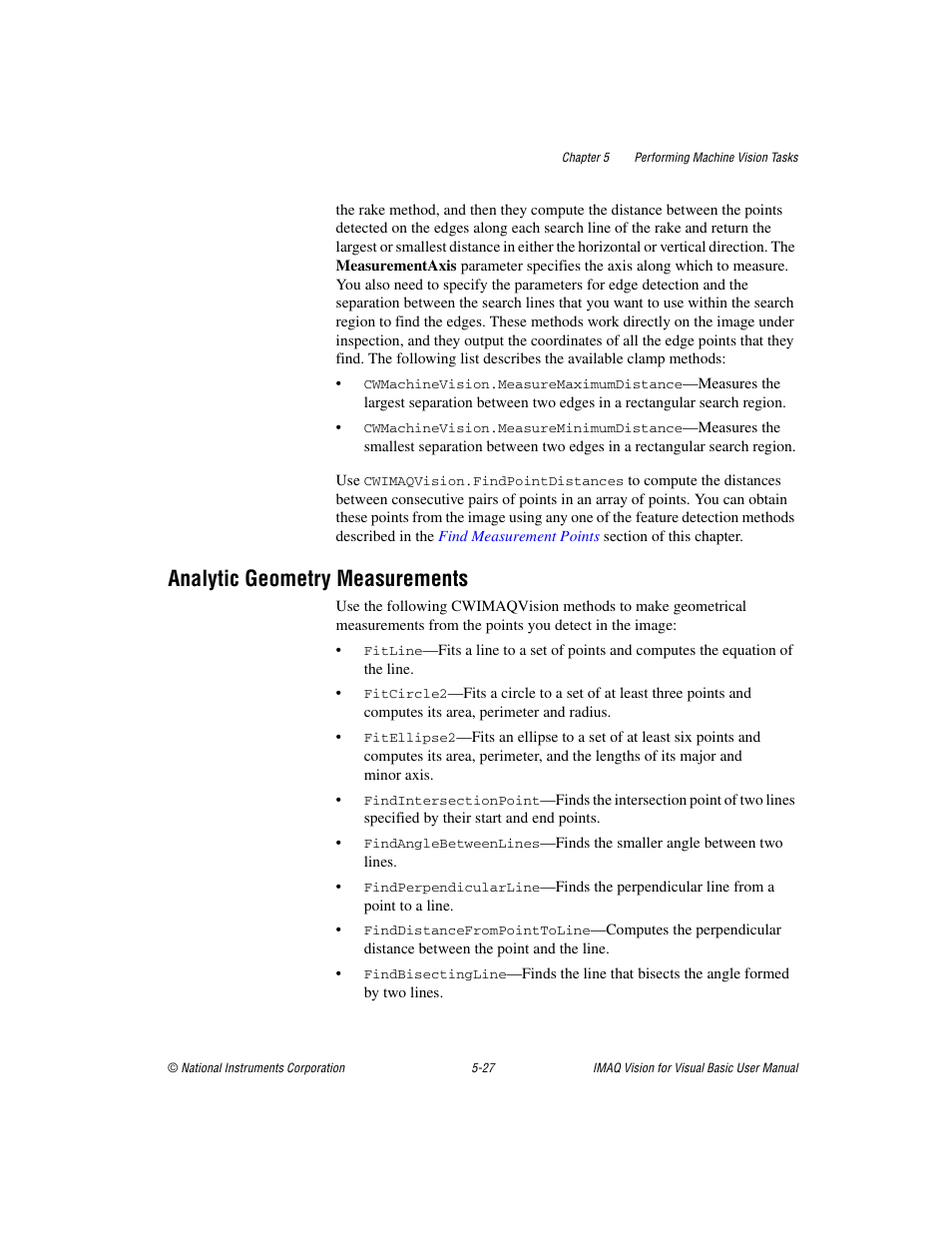 Analytic geometry measurements, Analytic geometry measurements -27 | National Instruments IMAQTM User Manual | Page 79 / 121