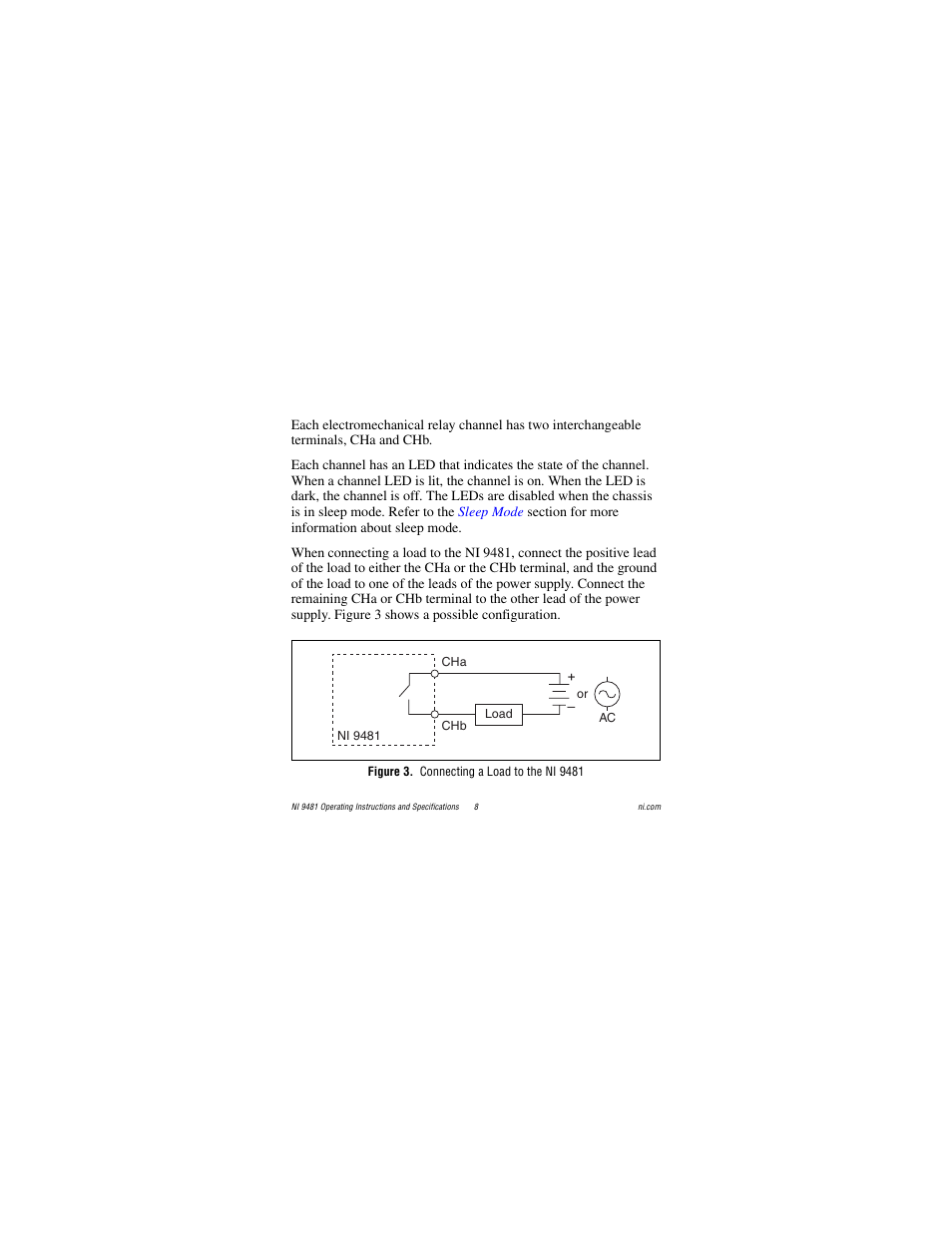 Figure 3. connecting a load to the ni 9481 | National Instruments NI 9481 User Manual | Page 8 / 23