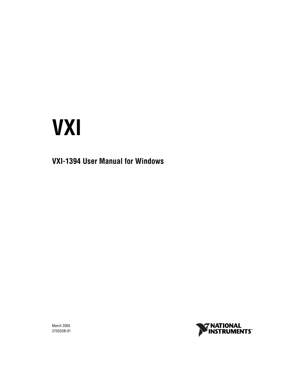 National Instruments VXI-1394 User Manual | 74 pages