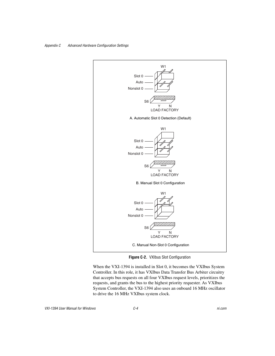 Figure c-2. vxibus slot configuration | National Instruments VXI-1394 User Manual | Page 45 / 74