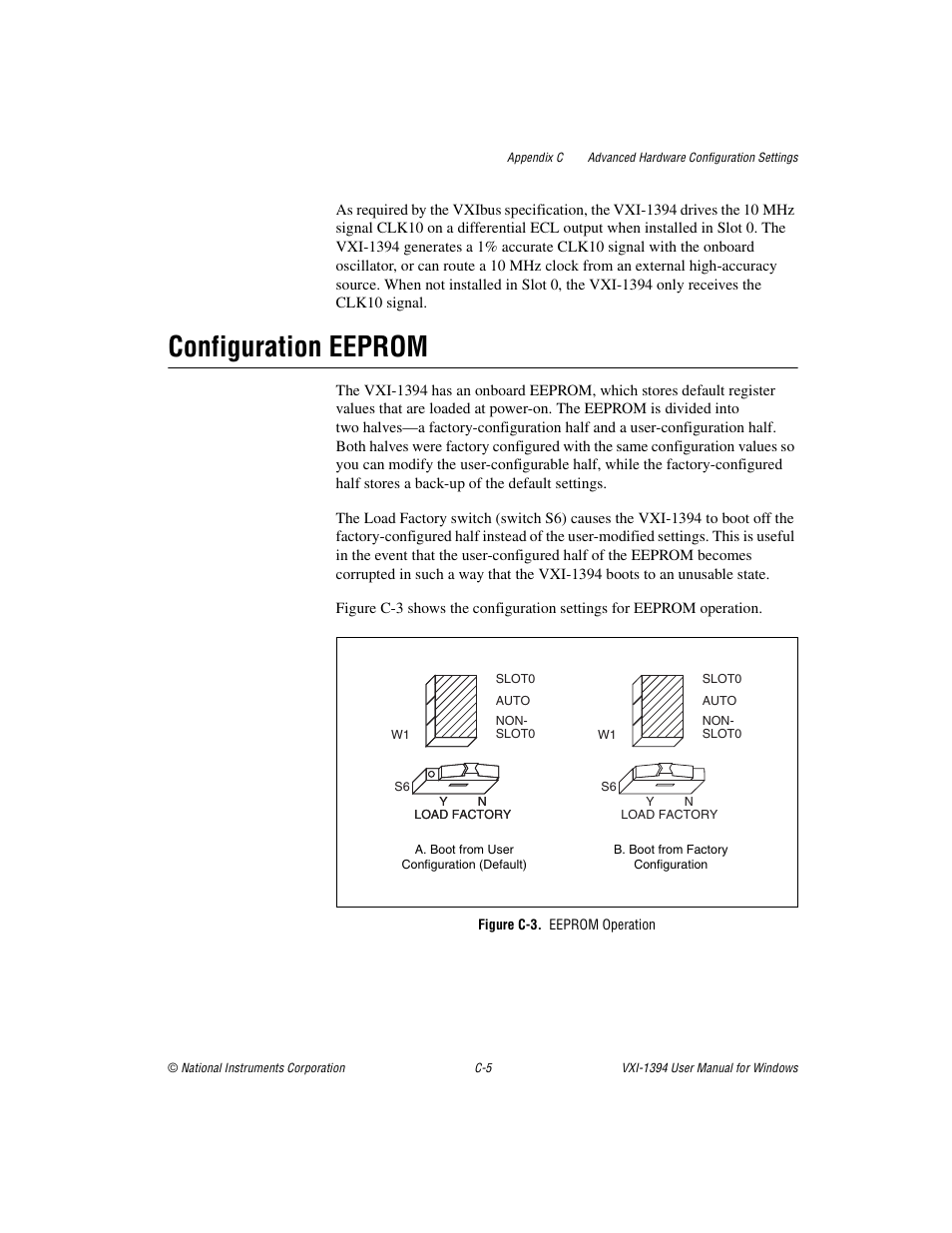 Figure c-3. eeprom operation, Configuration eeprom | National Instruments VXI-1394 User Manual | Page 46 / 74