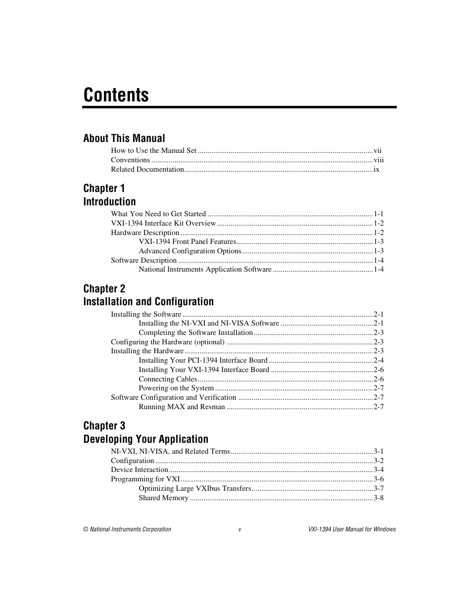 National Instruments VXI-1394 User Manual | Page 5 / 74