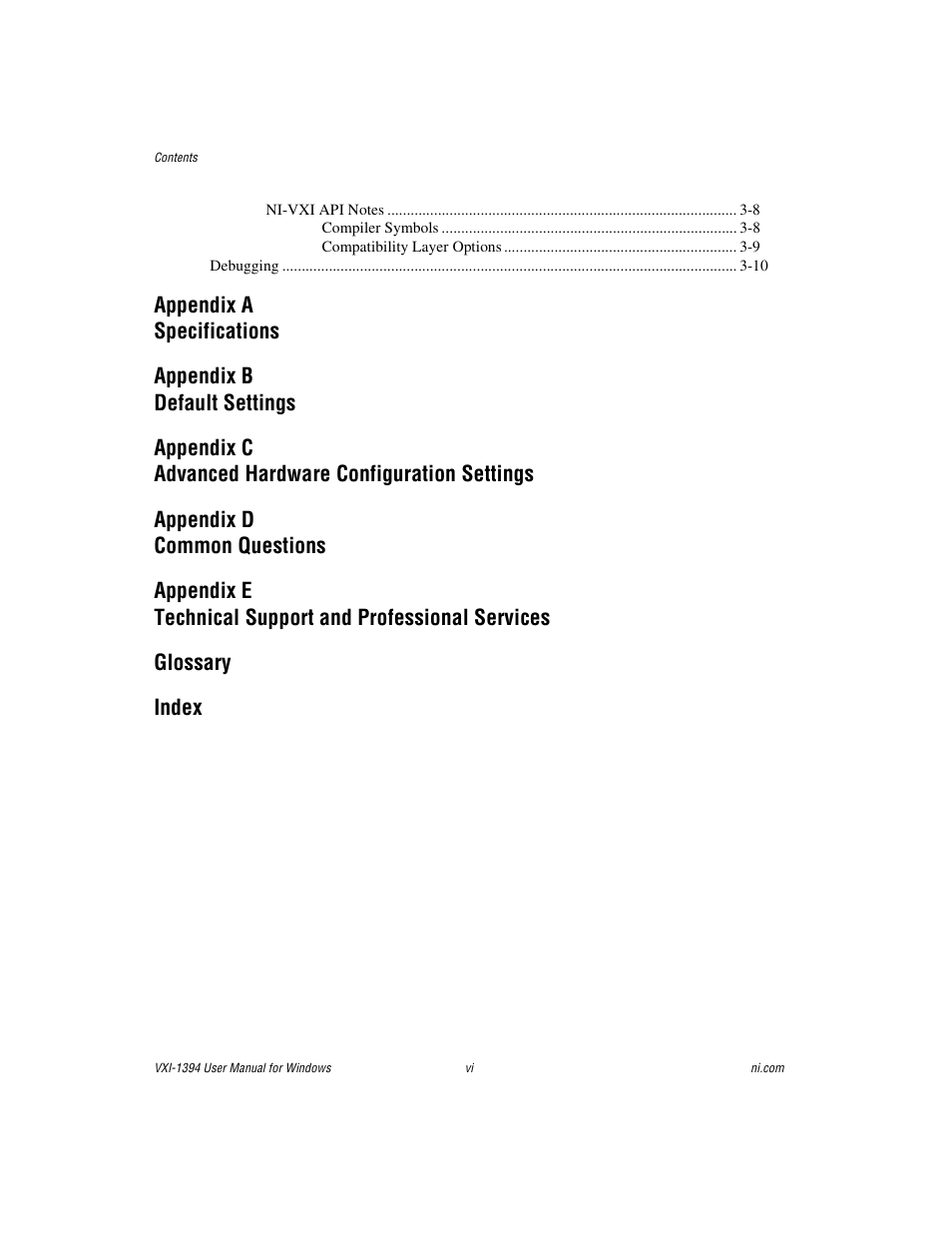 National Instruments VXI-1394 User Manual | Page 6 / 74
