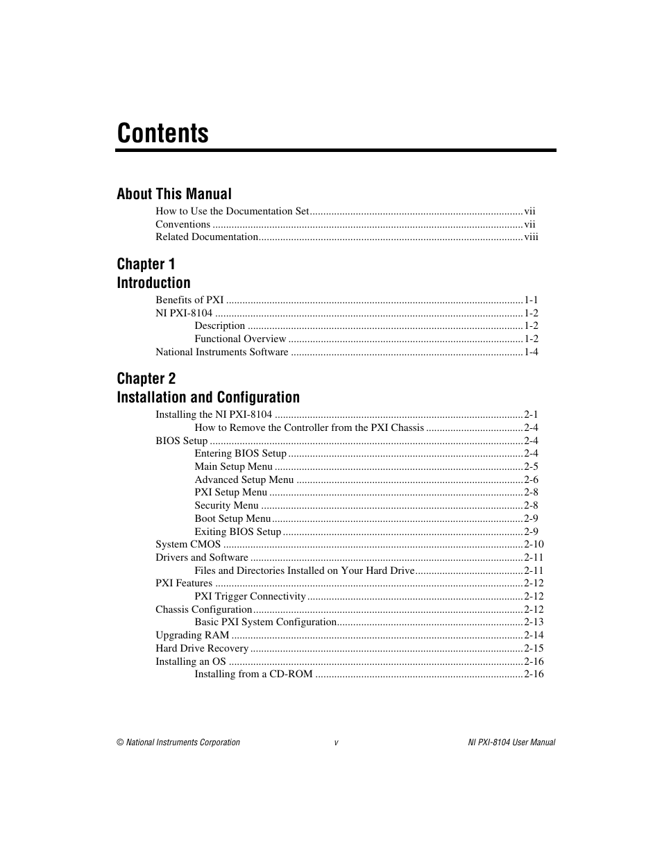 National Instruments NI PXI-8104 User Manual | Page 5 / 69