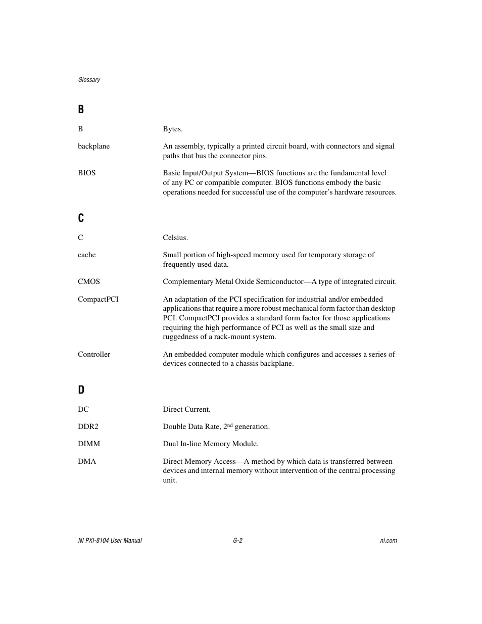 B - d | National Instruments NI PXI-8104 User Manual | Page 59 / 69