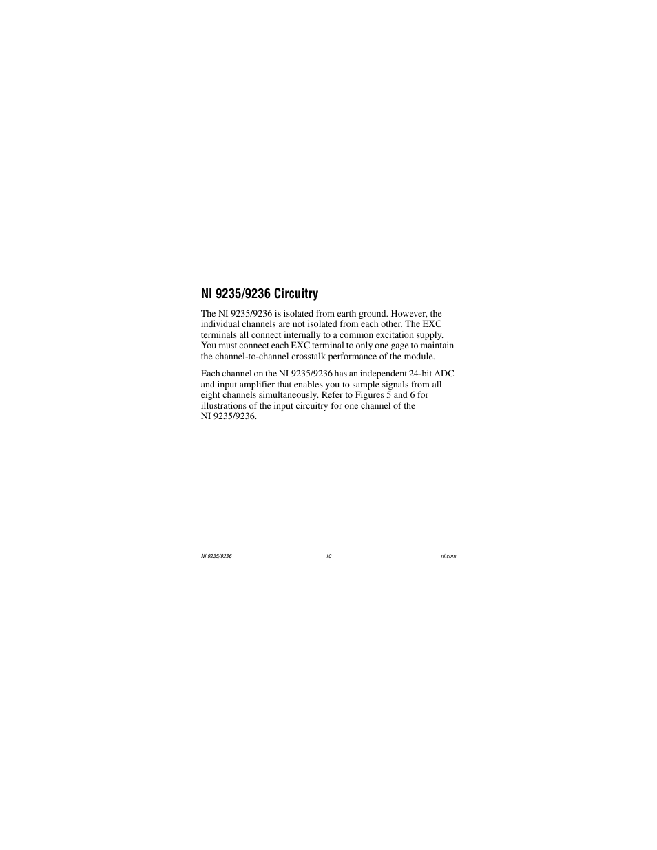 Ni 9235/9236 circuitry | National Instruments NI 9236 User Manual | Page 10 / 38