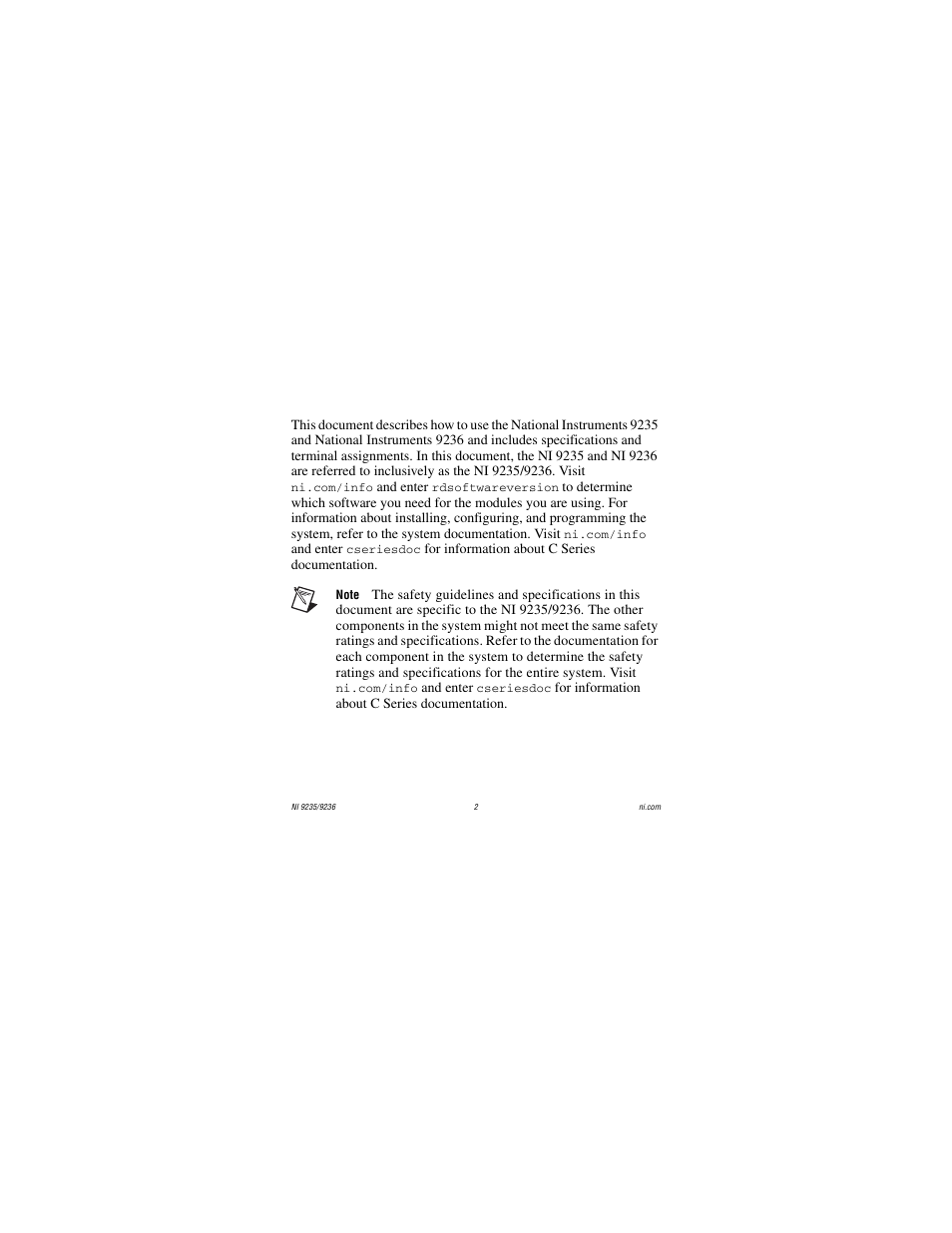 National Instruments NI 9236 User Manual | Page 2 / 38