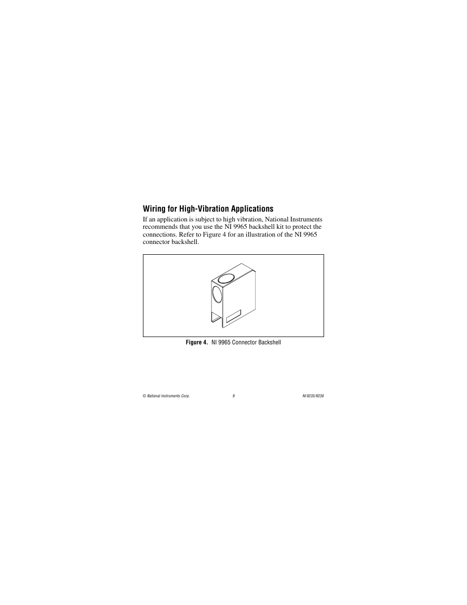 Wiring for high-vibration applications, Figure 4. ni 9965 connector backshell | National Instruments NI 9236 User Manual | Page 9 / 38