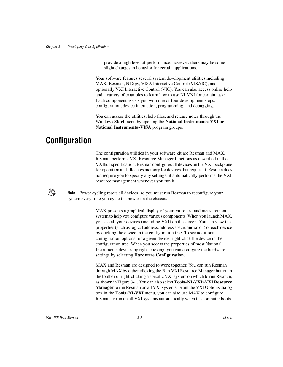 Configuration, Configuration -2 | National Instruments VXI-USB User Manual | Page 21 / 61