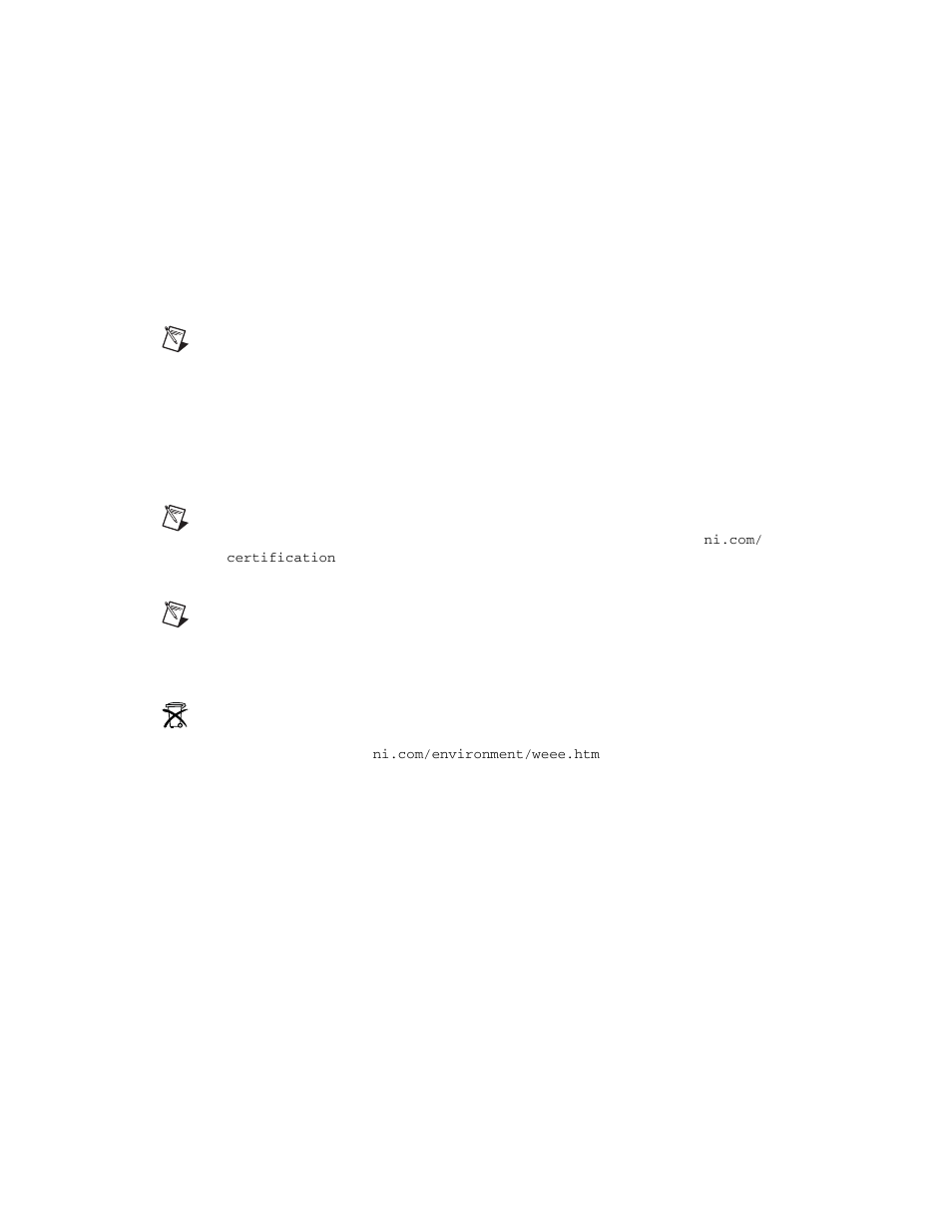 Electromagnetic compatibility, Ce compliance, Waste electrical and electronic equipment (weee) | National Instruments Interface Device NI PCI-8254R User Manual | Page 14 / 16