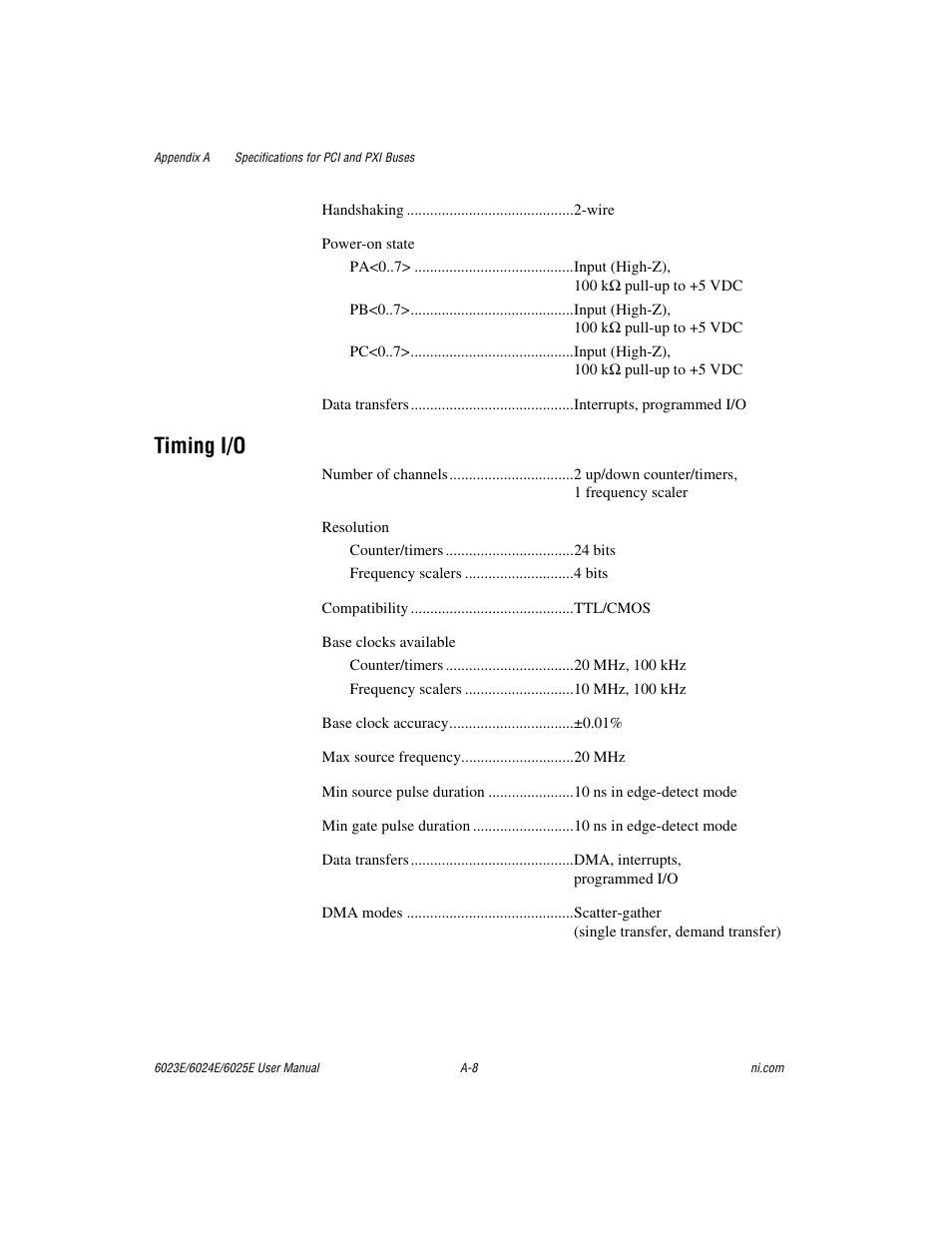 Timing i/o | National Instruments 6023E User Manual | Page 90 / 136