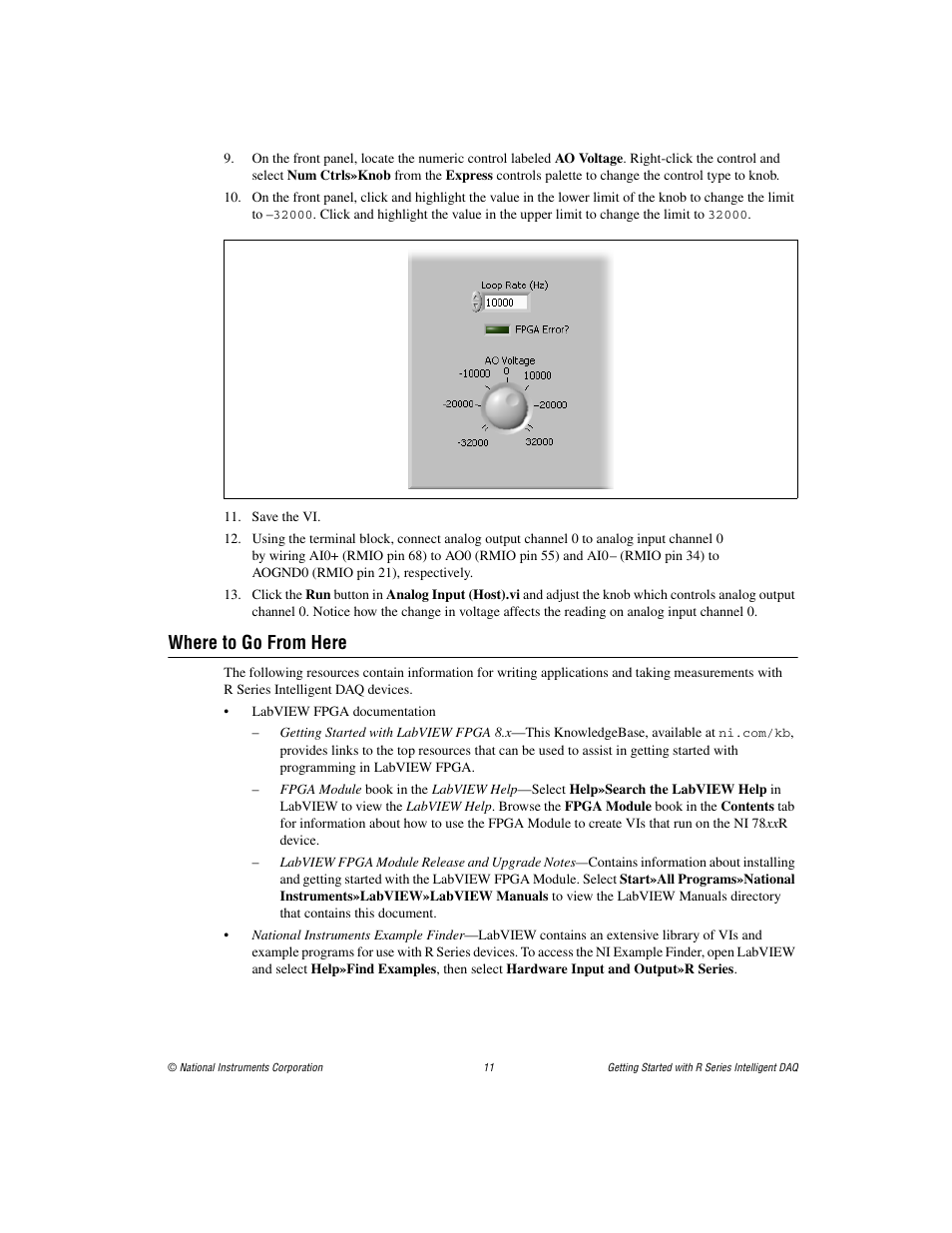 Where to go from here | National Instruments NI 78xxR User Manual | Page 11 / 12