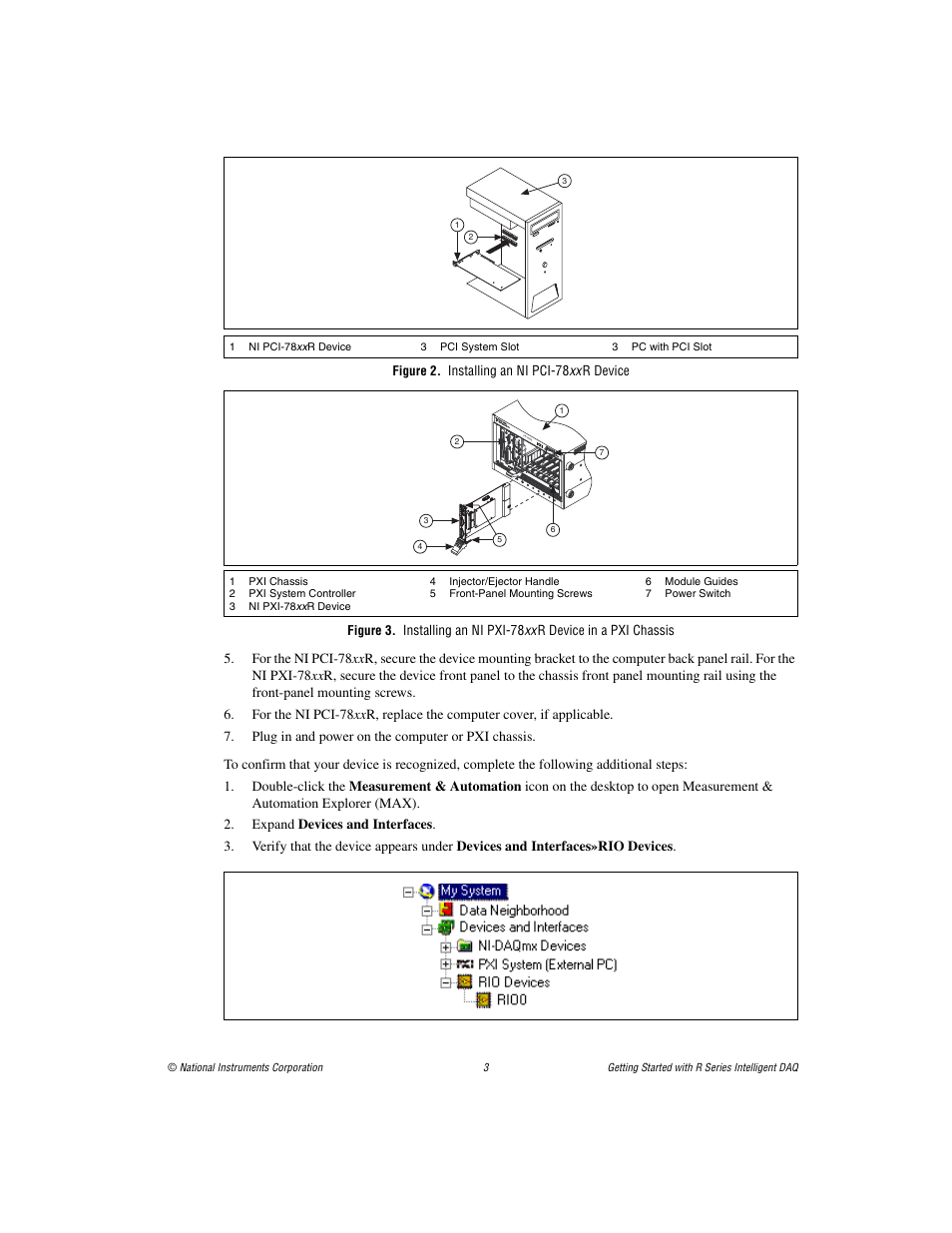 Figure 2. installing an ni pci-78xx r device | National Instruments NI 78xxR User Manual | Page 3 / 12