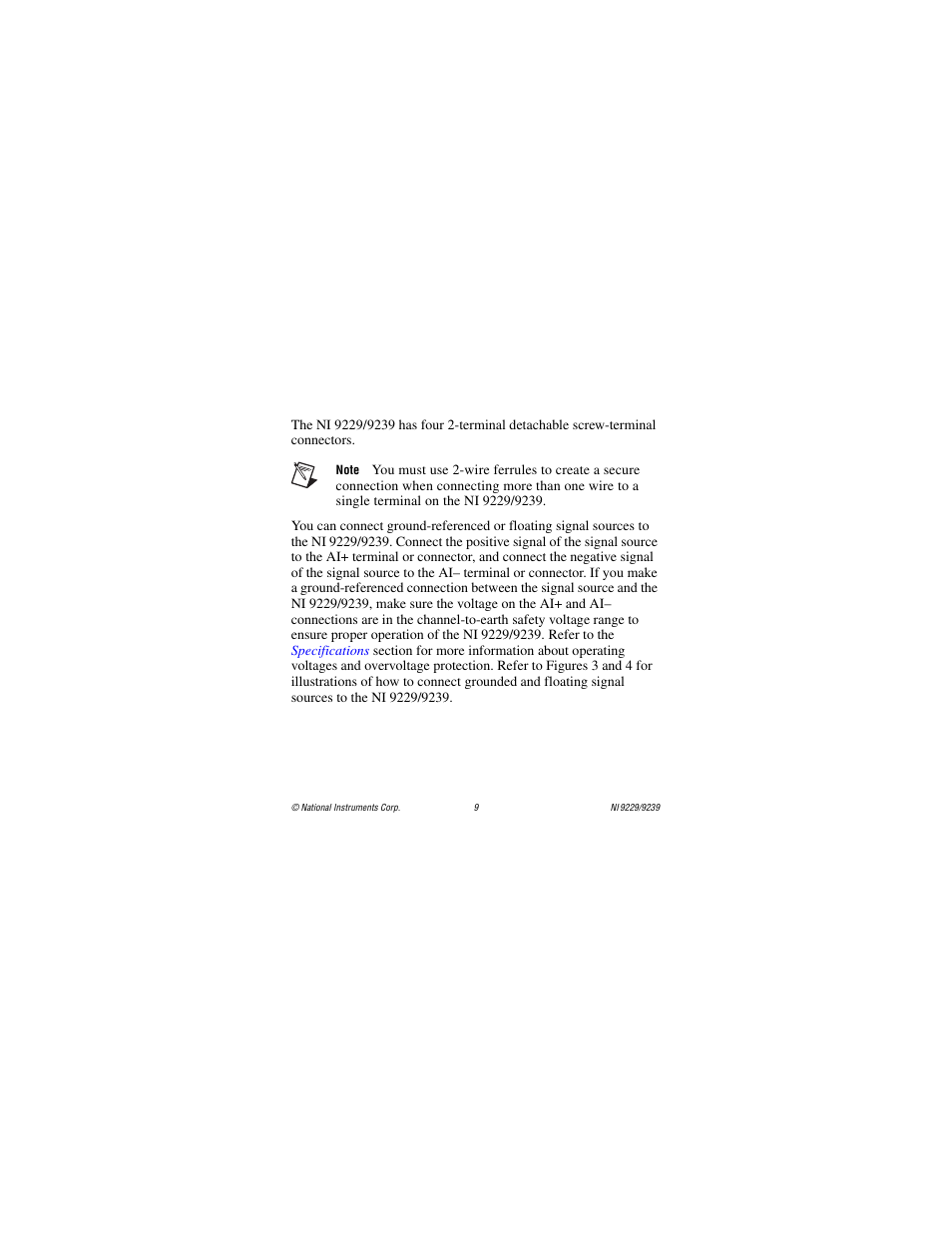 National Instruments NI 9229 User Manual | Page 9 / 34