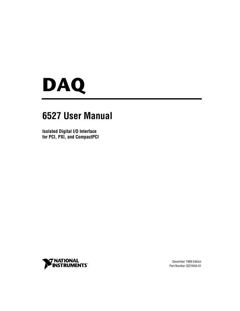 National Instruments DAQ 6527 User Manual | 47 pages