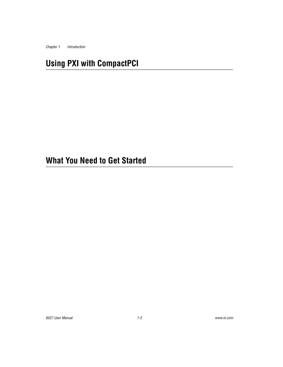 Using pxi with compactpci, What you need to get started | National Instruments DAQ 6527 User Manual | Page 10 / 47