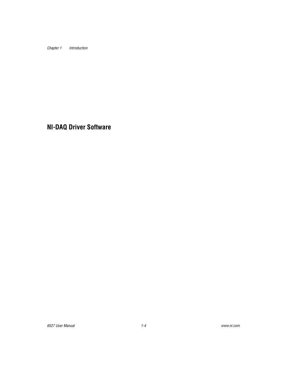 Nidaq driver software, Ni-daq driver software -4, Ni-daq driver software | National Instruments DAQ 6527 User Manual | Page 12 / 47