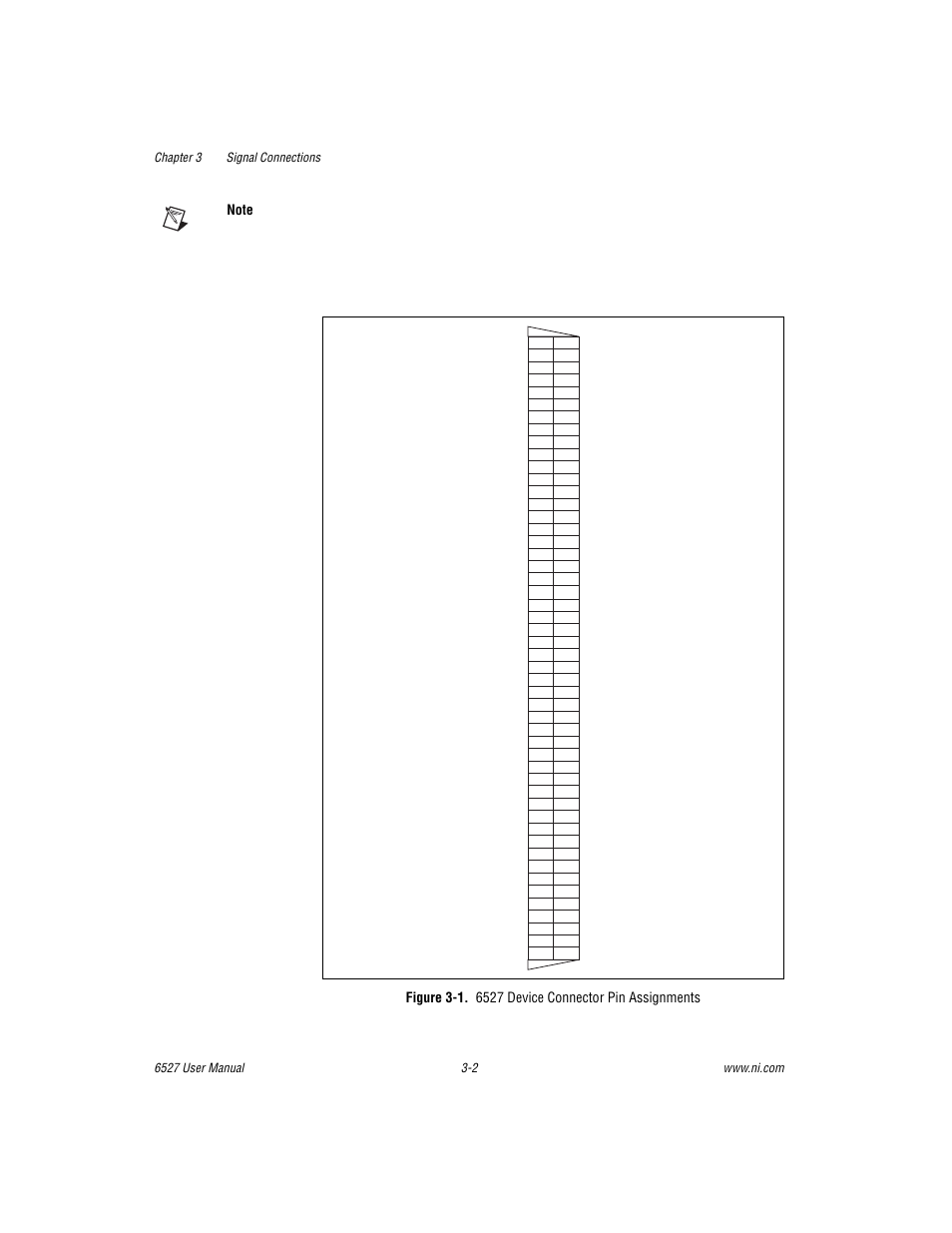 Figure 3-1. 6527 device connector pin assignments, Figure 3-1, 6527 device connector pin assignments -2 | National Instruments DAQ 6527 User Manual | Page 18 / 47