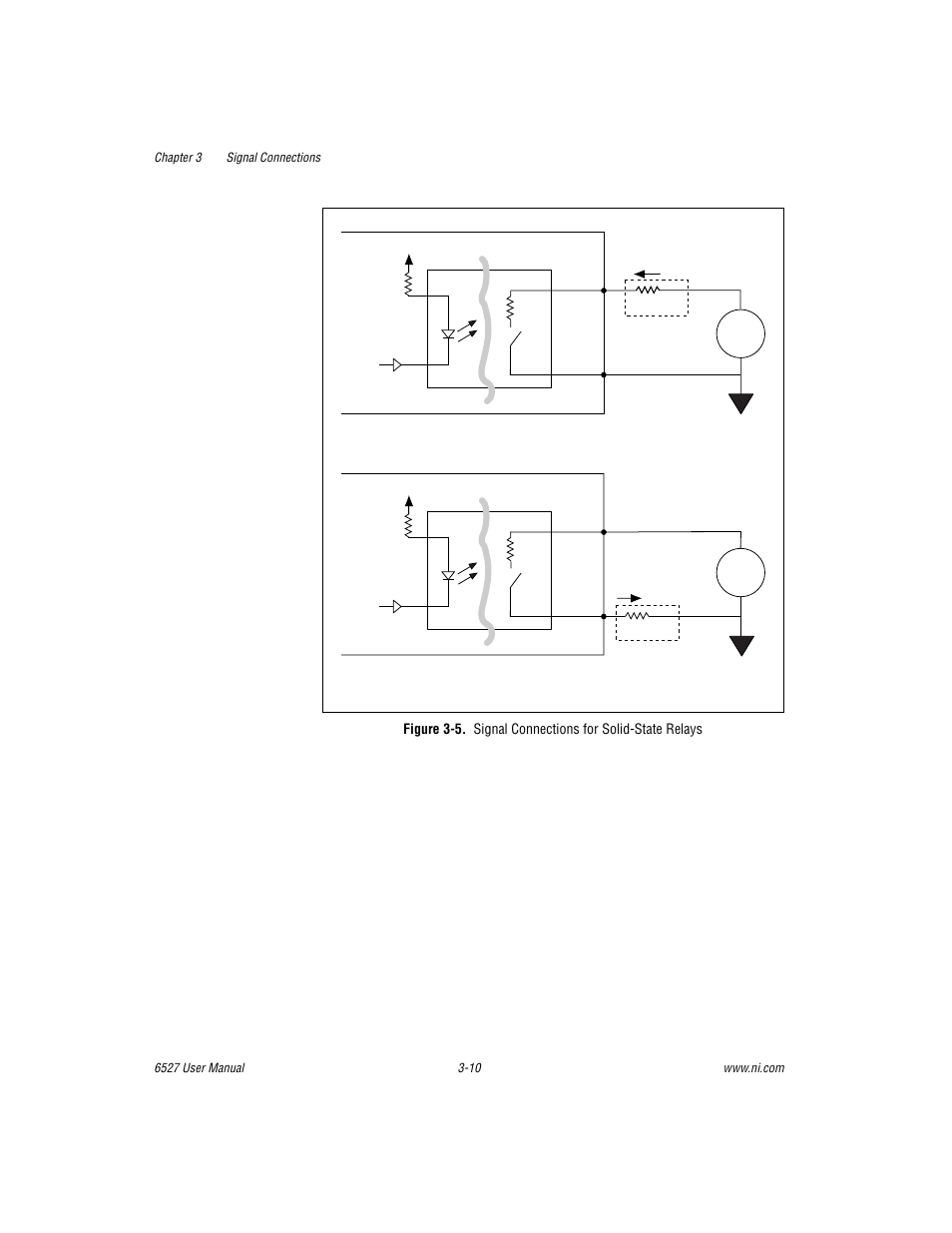 Figure 3-5, Signal connections for solid-state relays -10 | National Instruments DAQ 6527 User Manual | Page 26 / 47