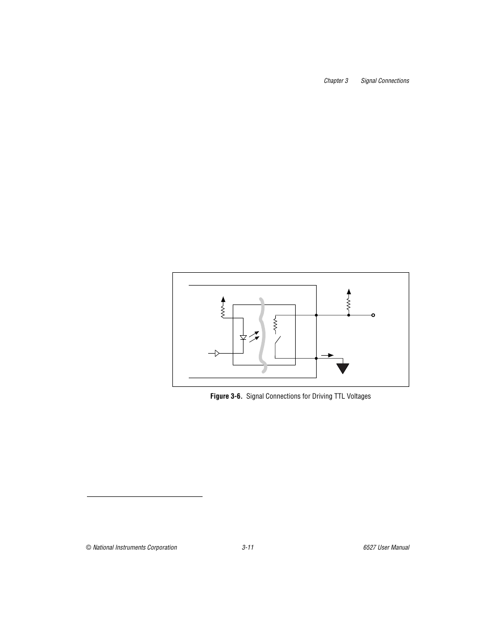 Figure 3-6, Signal connections for driving ttl voltages -11 | National Instruments DAQ 6527 User Manual | Page 27 / 47