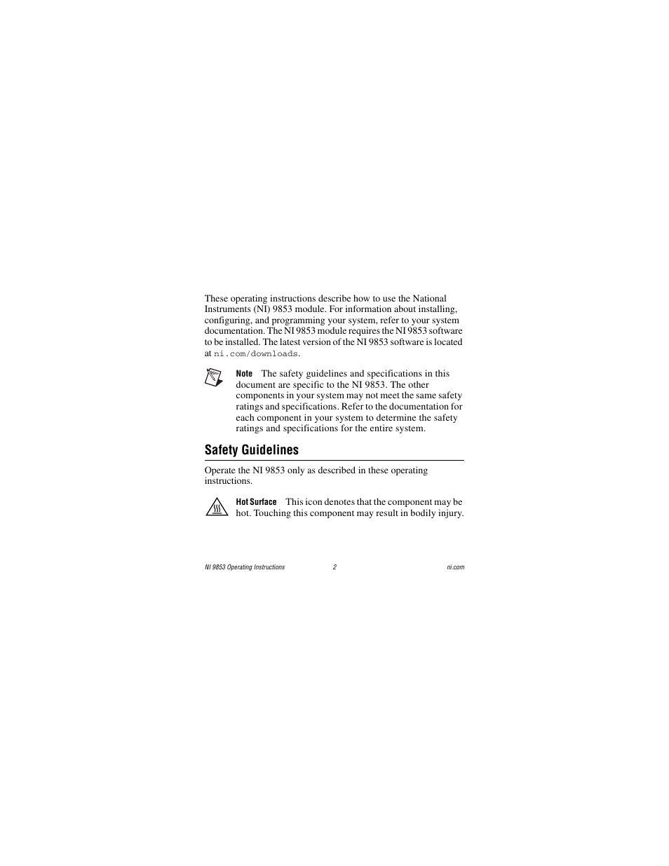 Safety guidelines | National Instruments NI 9853 User Manual | Page 2 / 28