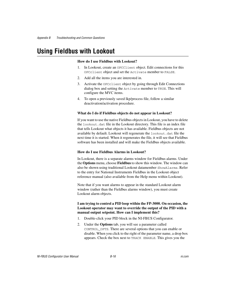 Using fieldbus with lookout | National Instruments NI-FBUS User Manual | Page 125 / 157